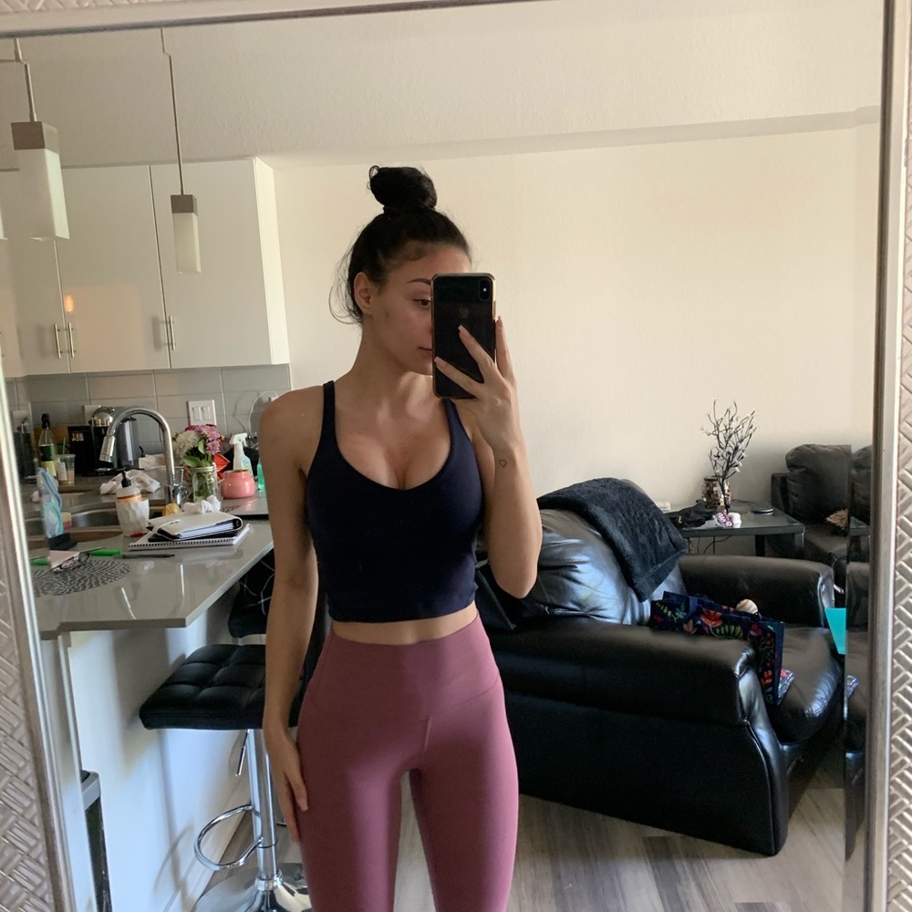 Navy Blue Lulu Lemon Crop Tank Top